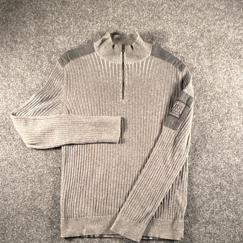 Calvin Klein Mens Pullover Sweater XL Slim Fit Gray 1/4 Zip Excellent Condition
